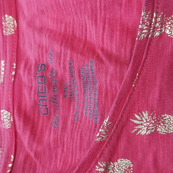 4 Chico's Ultimate Tees Cotton&Modal Material Tan,  Orange, Coral & Black L - Picture 2 of 5